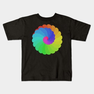 Rainbow Spiral Flower Kids T-Shirt